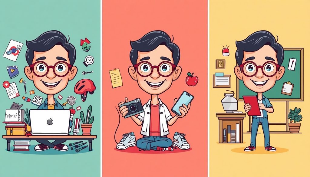 Compare ChatGPT caricature prompts by personalization level